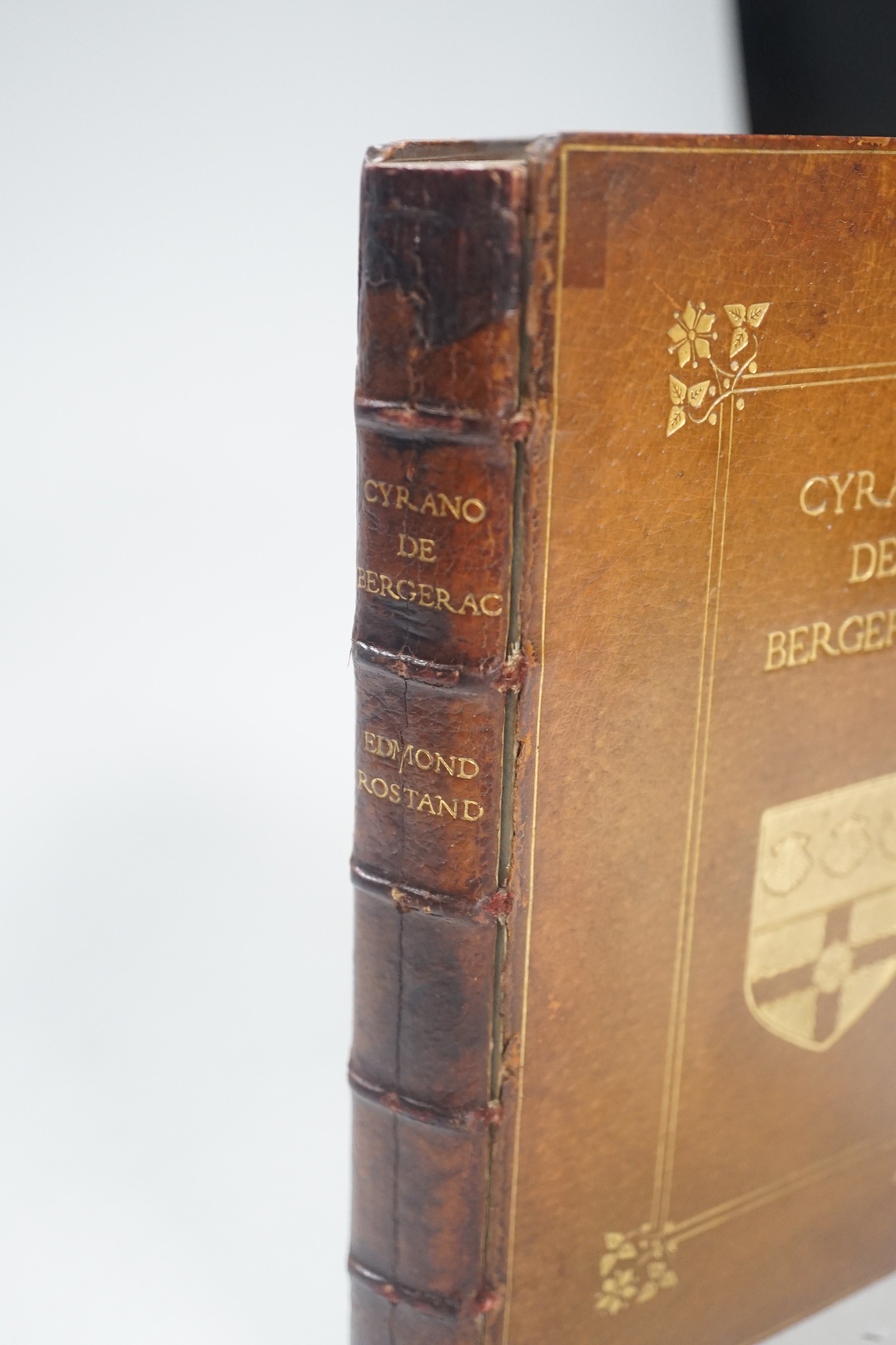 Rostand, Edmond - Cyrano de Bergerac, 12mo, University of Reading prize, tan calf gilt, stamped AP, dated 1900, Charpentier & Fasquelle, Paris, 1898